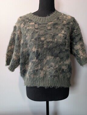 Scoop Women’s Pointelle Knit Cardigan Sweater - Blue/Grey Mix - Size XXL